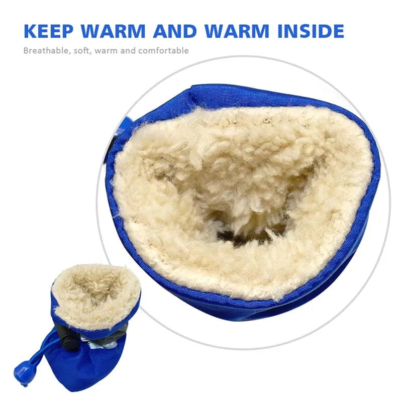 4pcs Antiskid Pet Shoes Waterproof