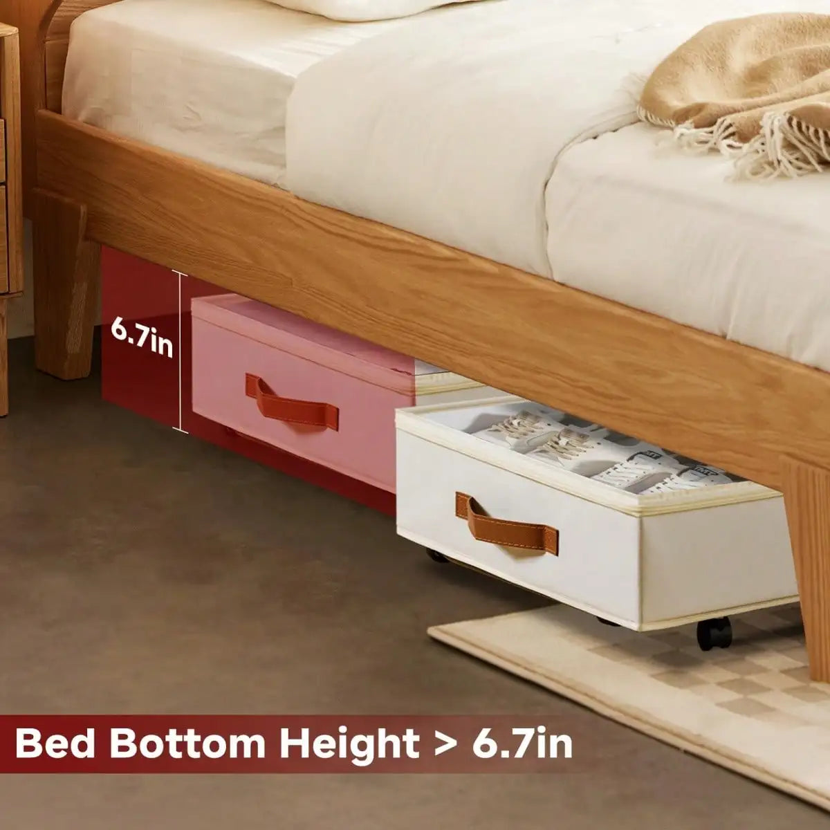 6.7" High Rolling Under Bed Storage Organizer