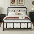 HOOMIC Metal Bed Frame With Iron Headboard/Footboard,