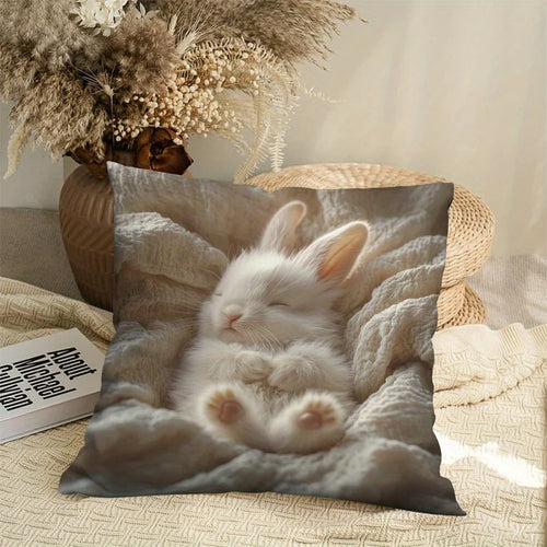 1pc Sleeping Bunny Pillow Cover