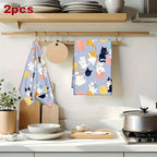 2-Piece Set Cat Kitchen Towels