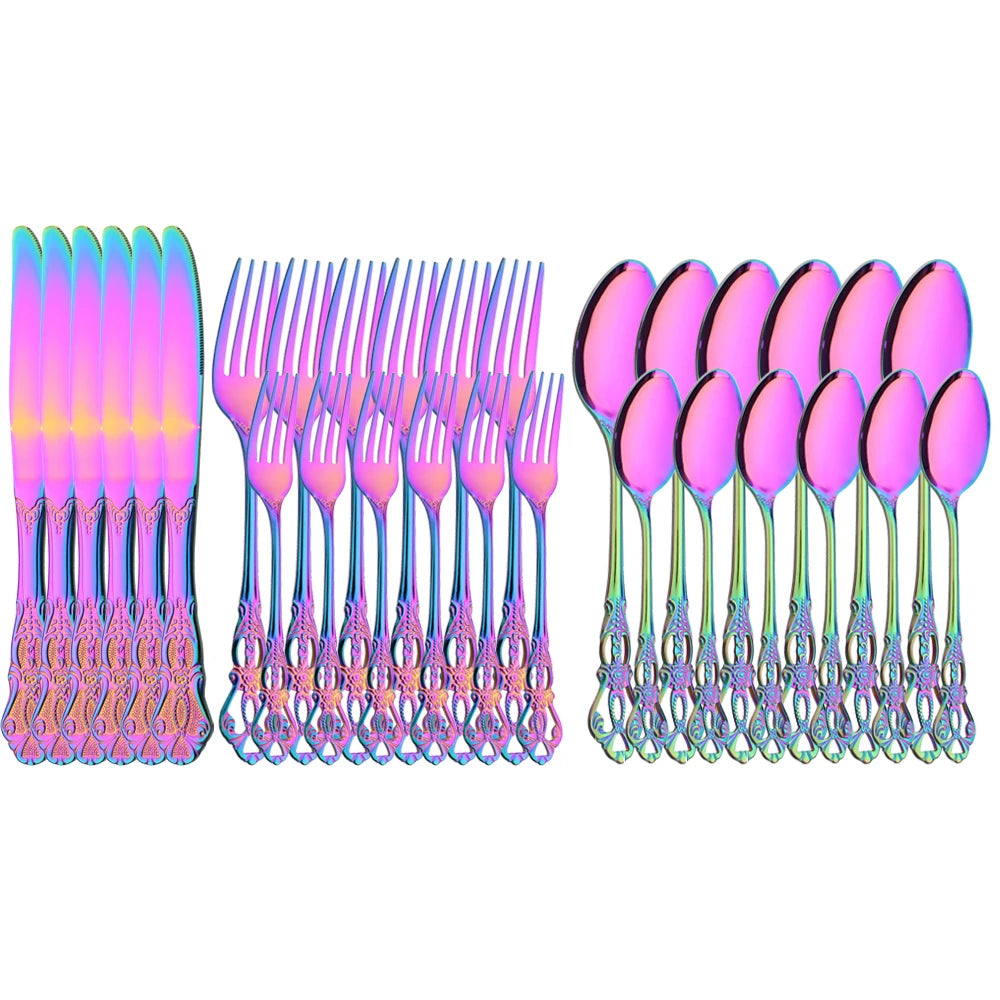 6/30Pcs Royal Colorful Dinnerware Set