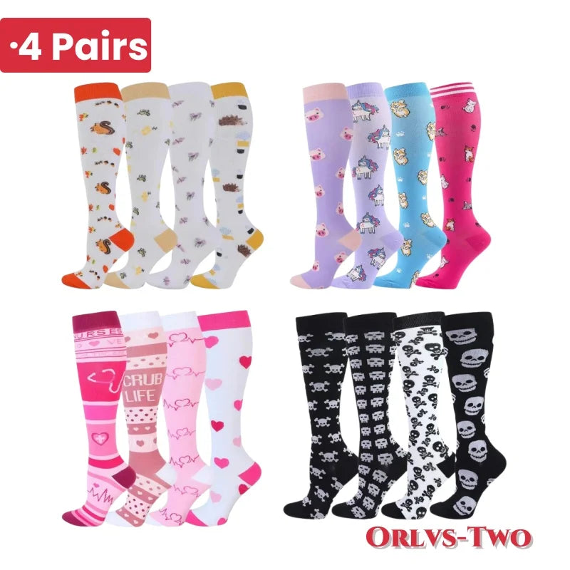 4 Pairs Compression Socks