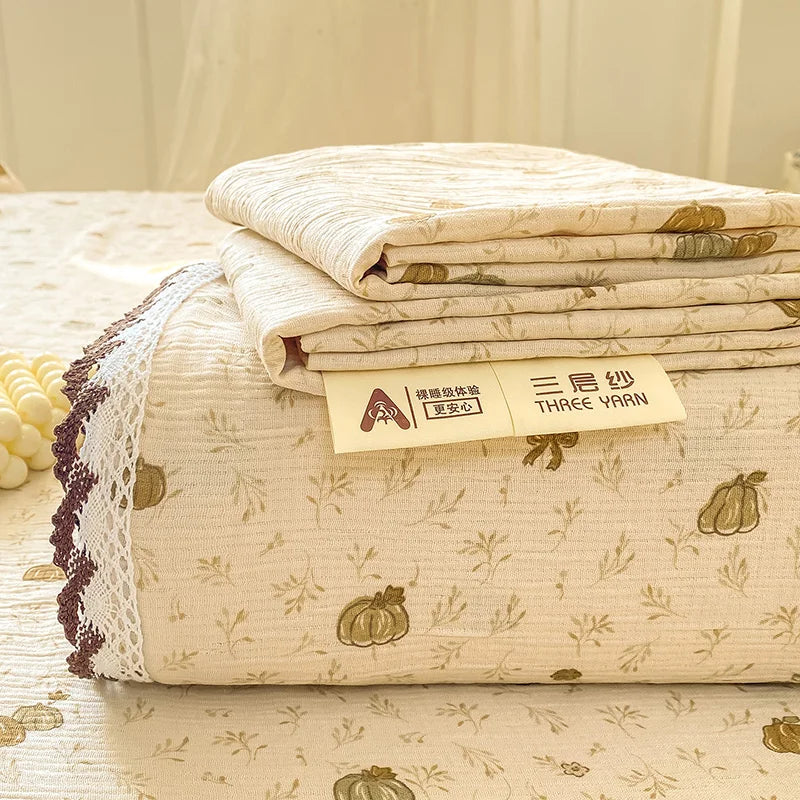 Bed Sheet with Lace Trim