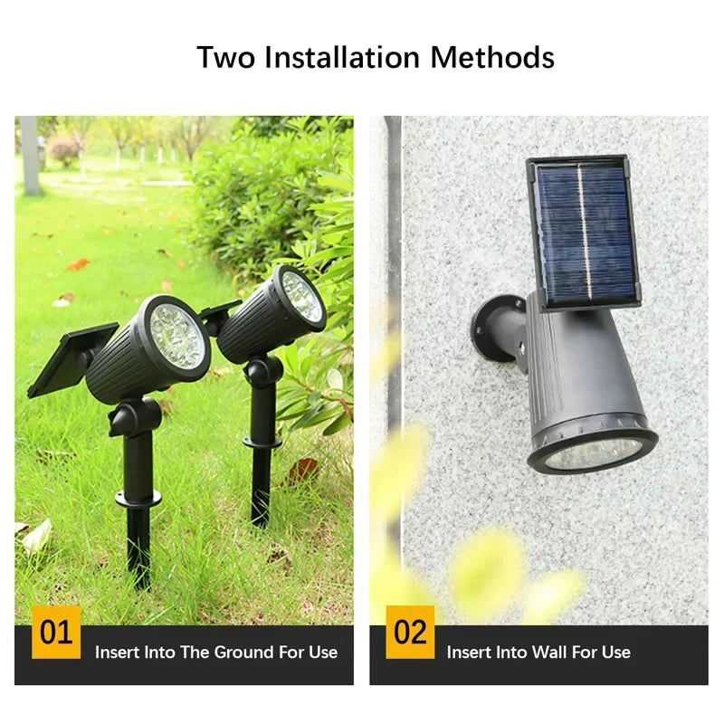 9 LED Solar Outdoor Waterproof Spotlights