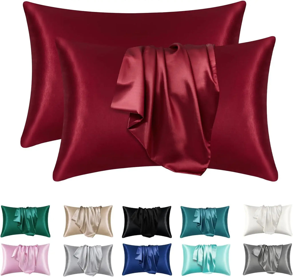 2pcs Satin Silk Pillowcase