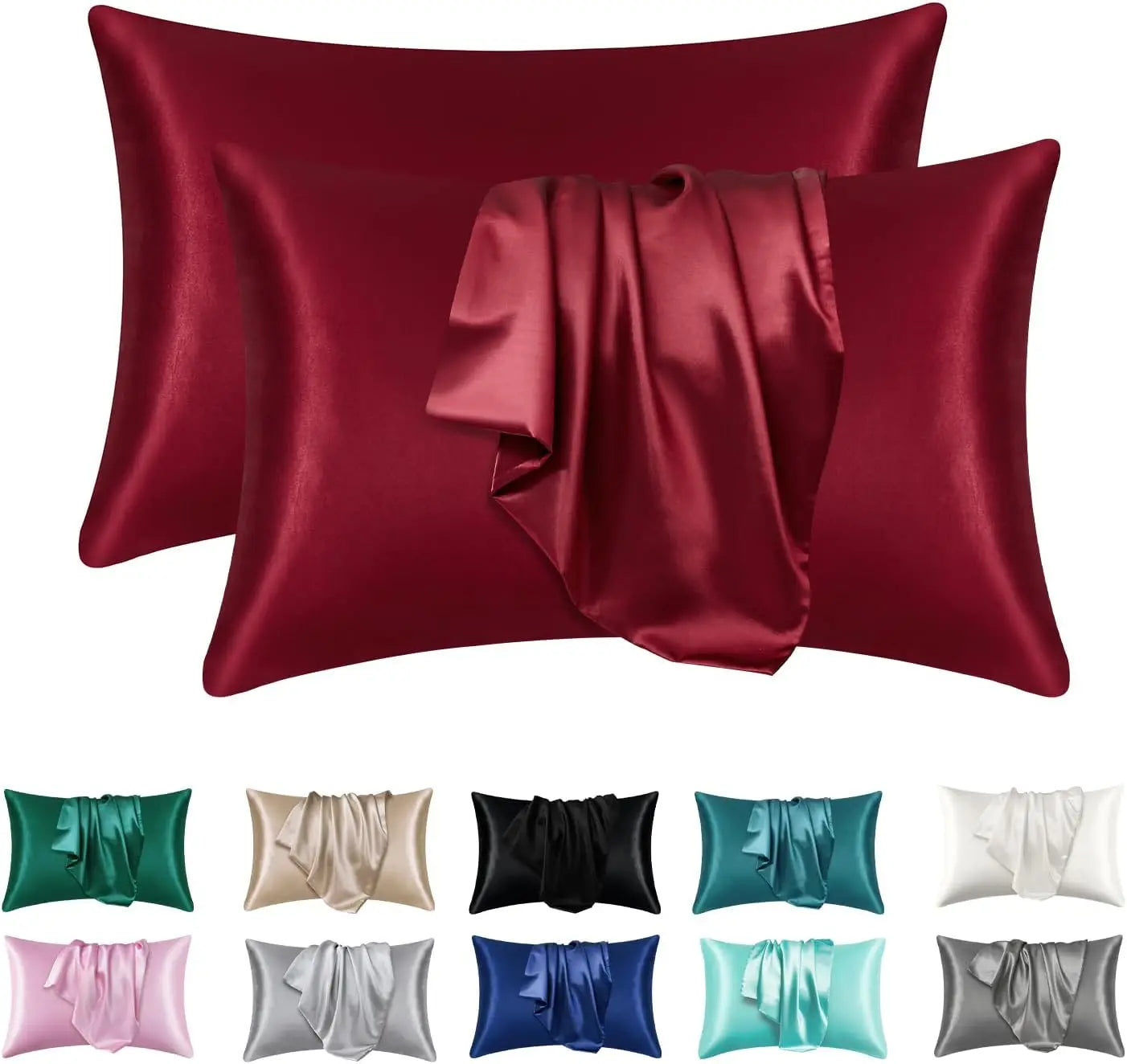 2pcs Satin Silk Pillowcase