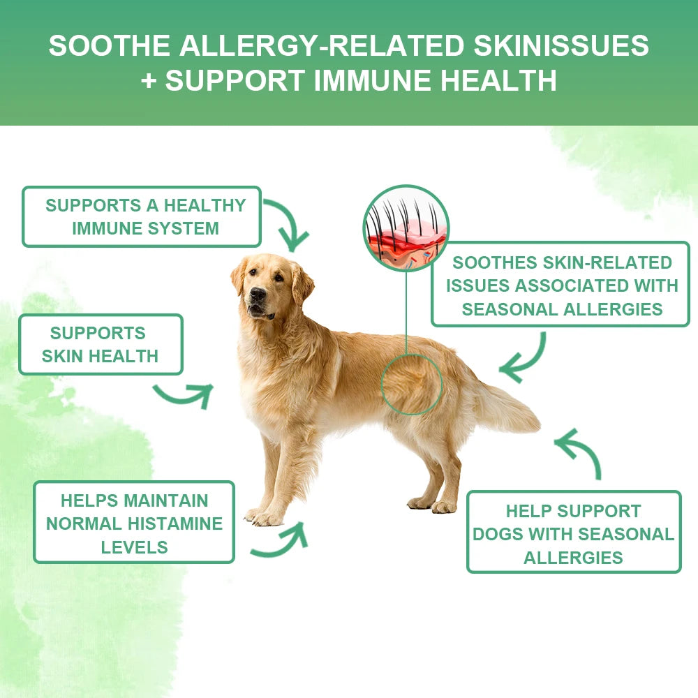 Dog Anti-Allergy Soft  Chews  120 PCS/Bottle