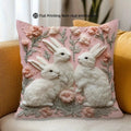 Three Rabbit Pattern Printed Pillowcase