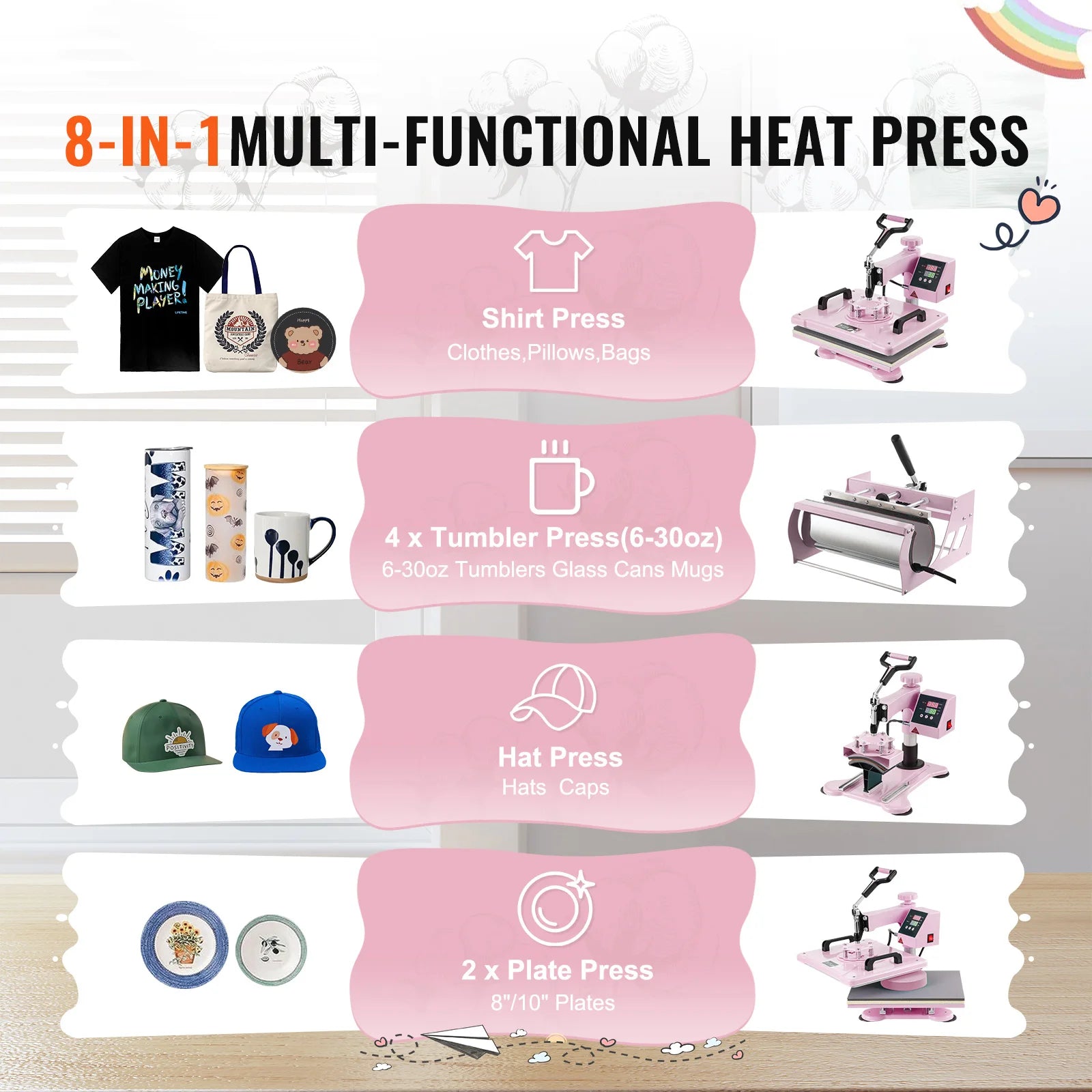 Heat Press Machine , T-Shirts/Hats/Plates