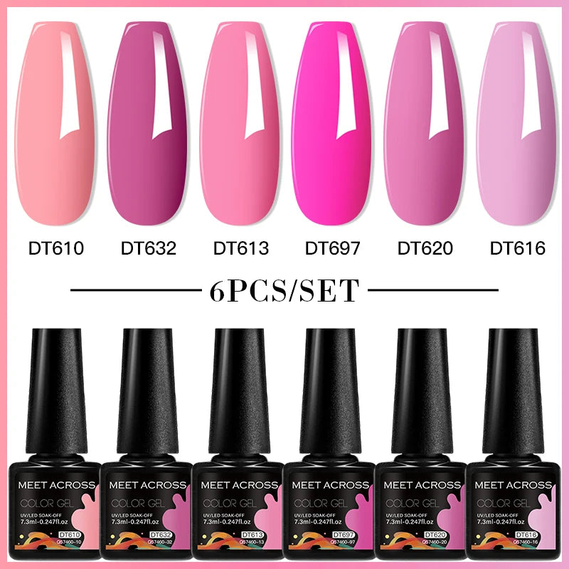 6pc Nail Gel Polish Set