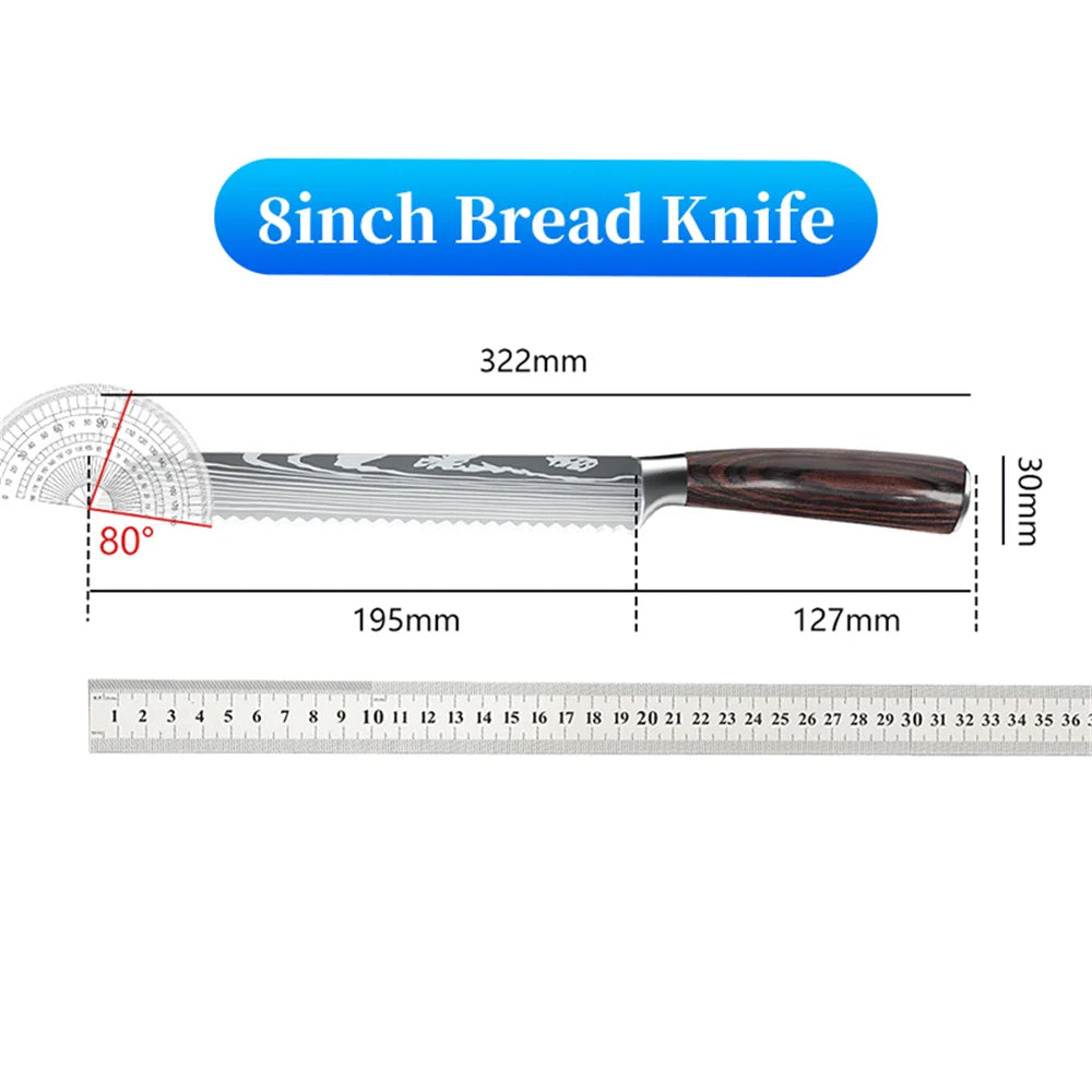 9 types Stainless Steel Kitchen Knife