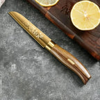 Gold Rose Pattern Kitchen Knife