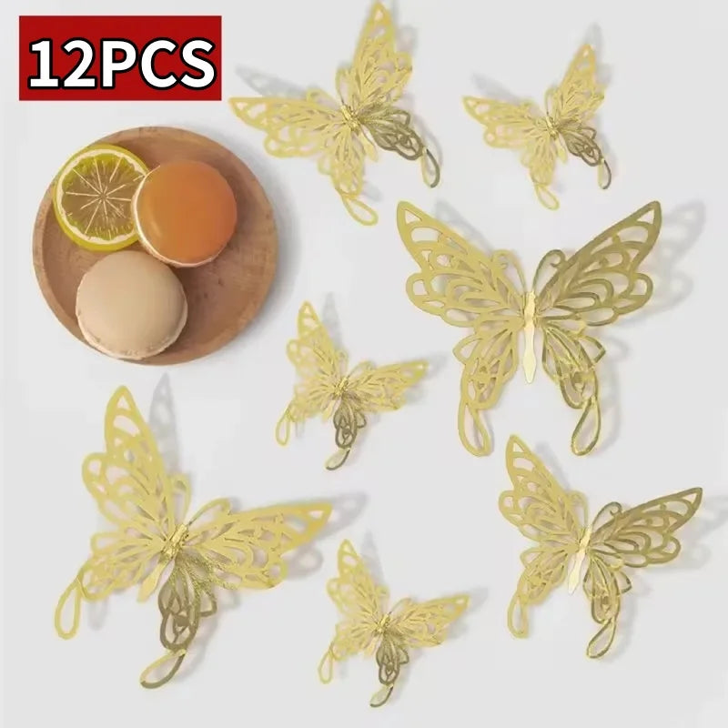 12/48Pcs 3D Butterfly  Wall Sticker