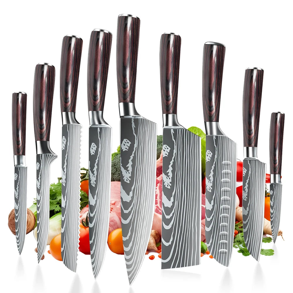 9 types Stainless Steel Kitchen Knife