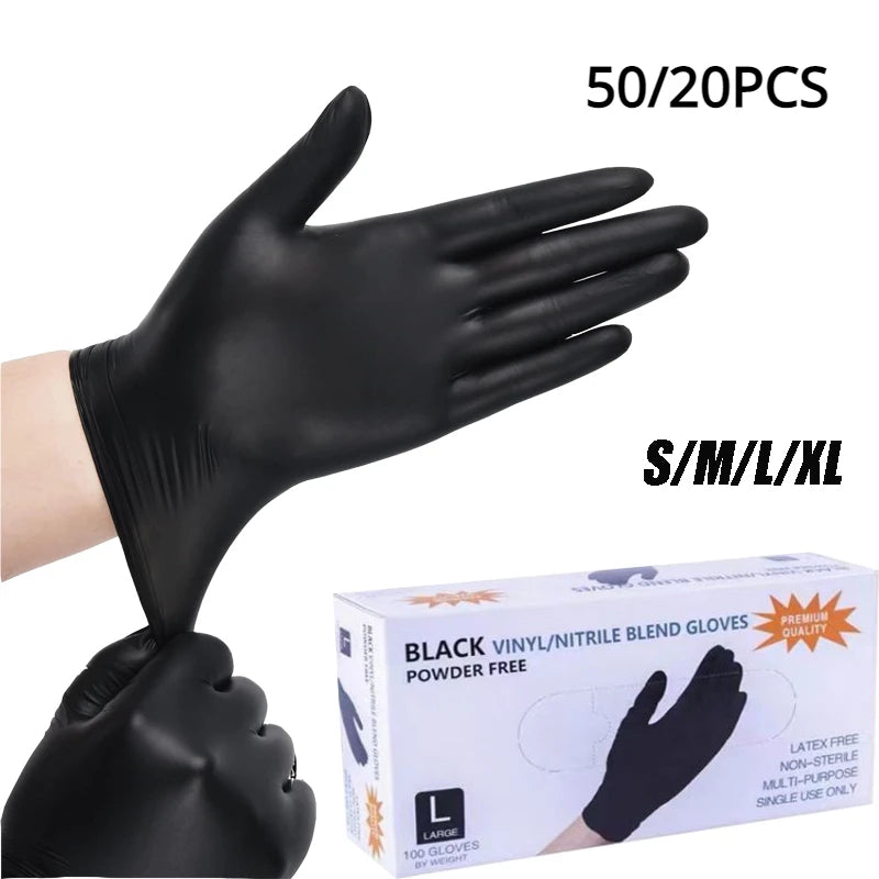 50/20PCS Disposable Nitrile Gloves, Latex Free