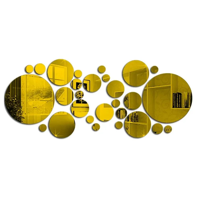 26 PCs  Acrylic Mirror Wall Sticker, round