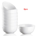 8-10 Ounce Porcelain White Ceramic Bowls