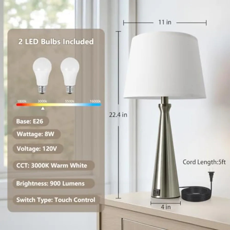 (2) Touch Bedside Lamps