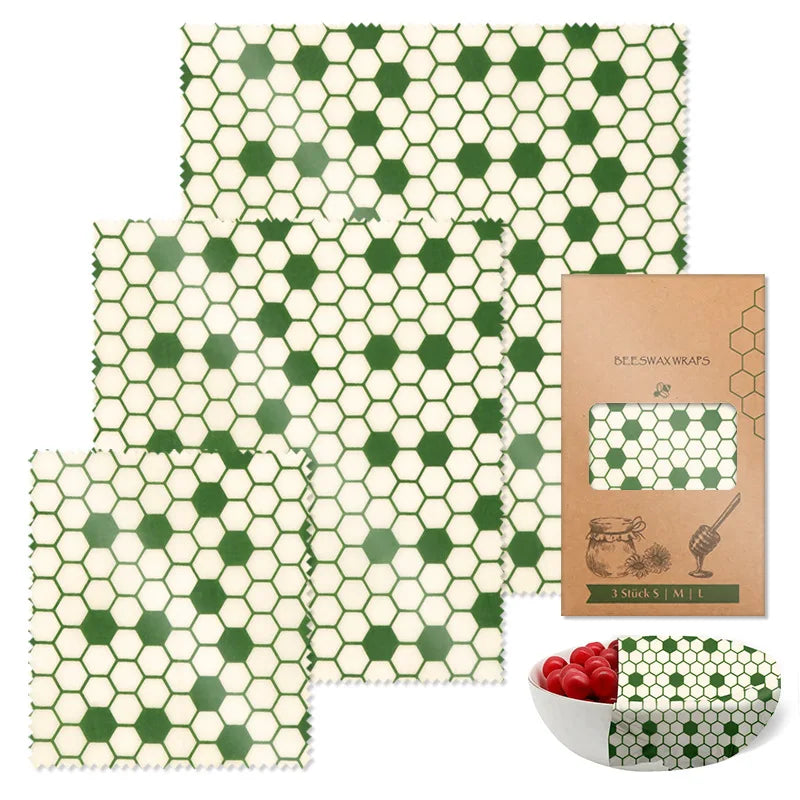3PC/SET Beeswax Food Wraps, Reusable
