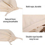 Linen Bread Reusable Drawstring Bag