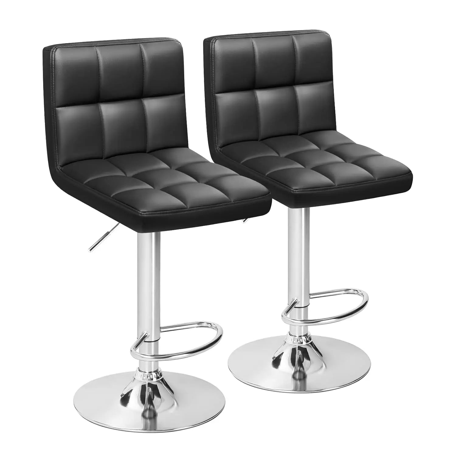 Modern Leather Swivel Bar Stools (2)