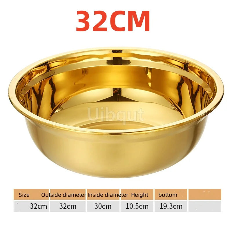 Round Golden Stainless Steel Colander