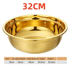 Round Golden Stainless Steel Colander