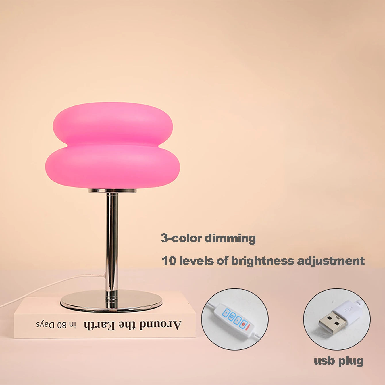 USB Plug LED Mushroom Table Lamp