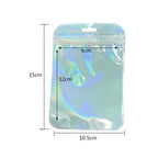 50pcs Holographic Zipper Small Food Storage