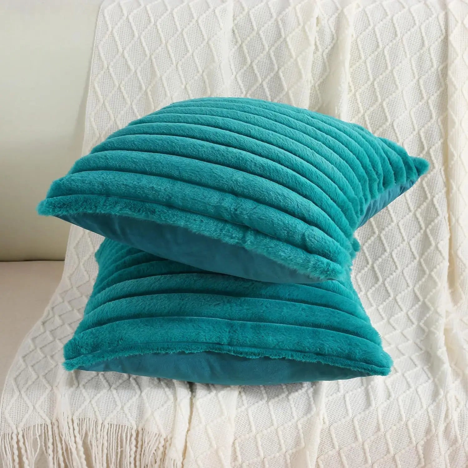 Faux Rabbit Fur Pillow Cover