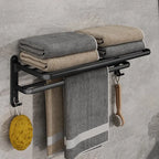 Matte Black Hook Towel Rack