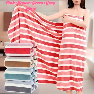 4-Piece Striped Bath Towel Set