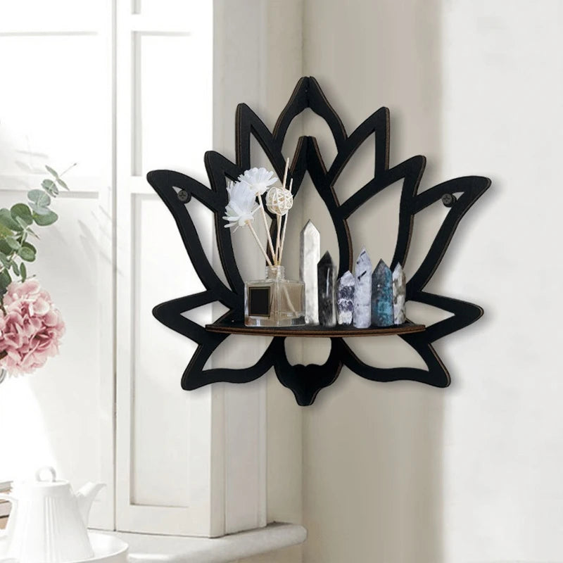 Wooden, Aromatherapy ,Wall Mounted Corner Shelf