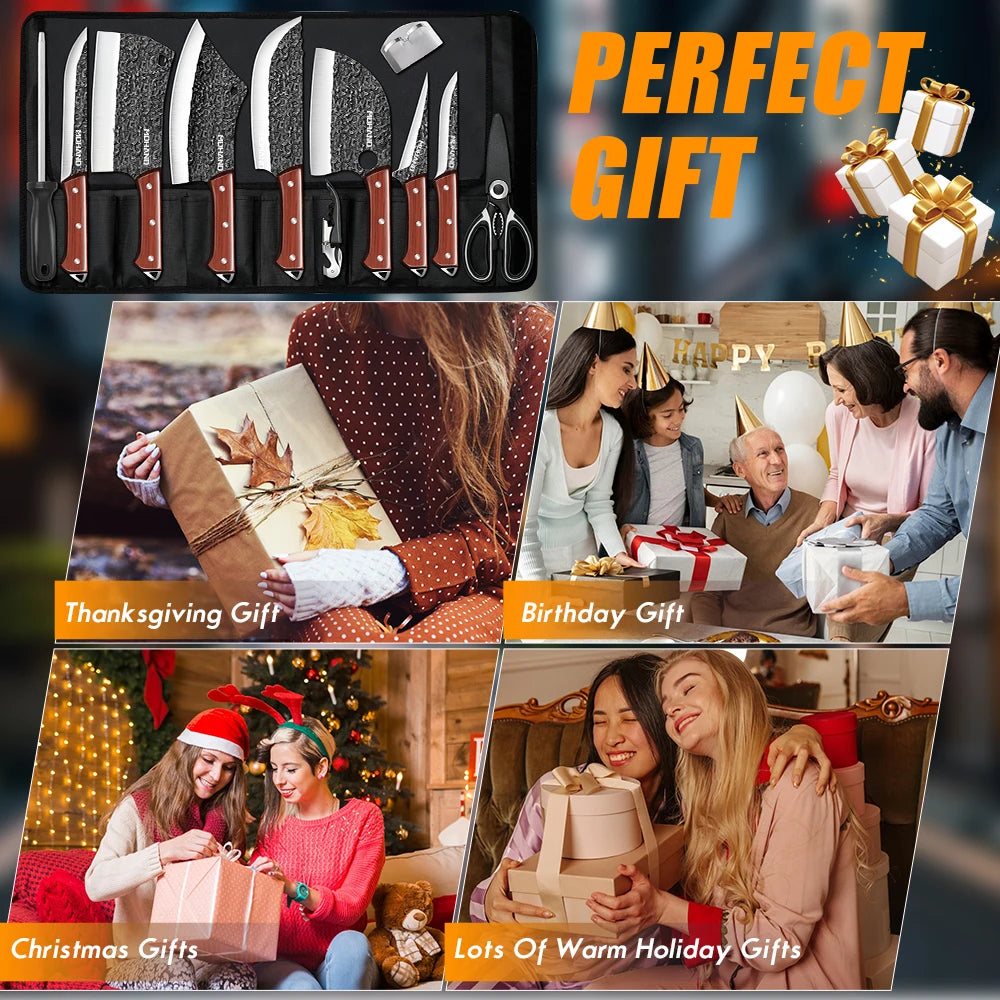 14pcs Kitchen Knives Set / Sharpener