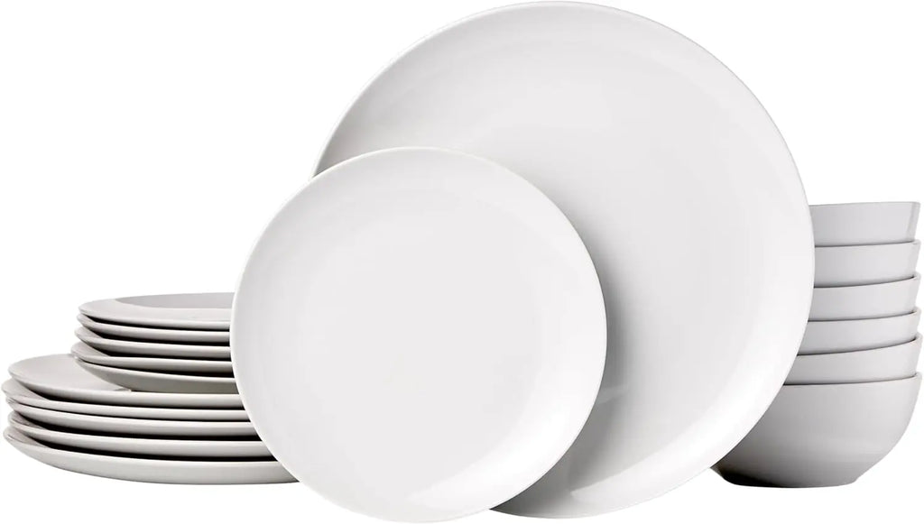 18-Piece White Porcelain Dinnerware Set
