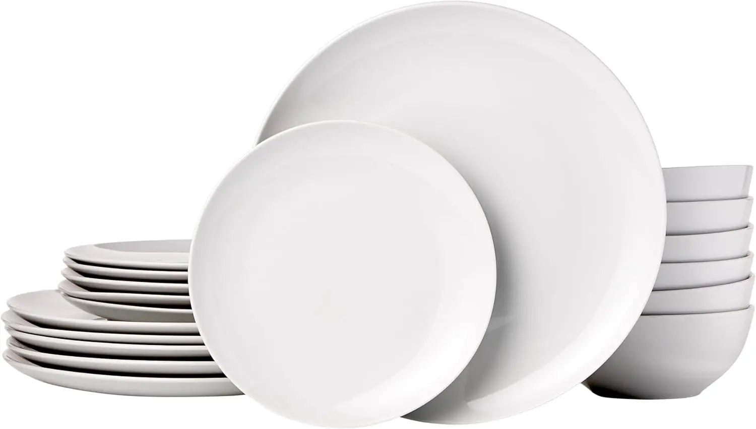 18-Piece White Porcelain Dinnerware Set