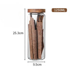Wood Lid Glass Airtight Canister Set