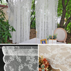 Floral Lace Sheer Curtains, Rod Pocket