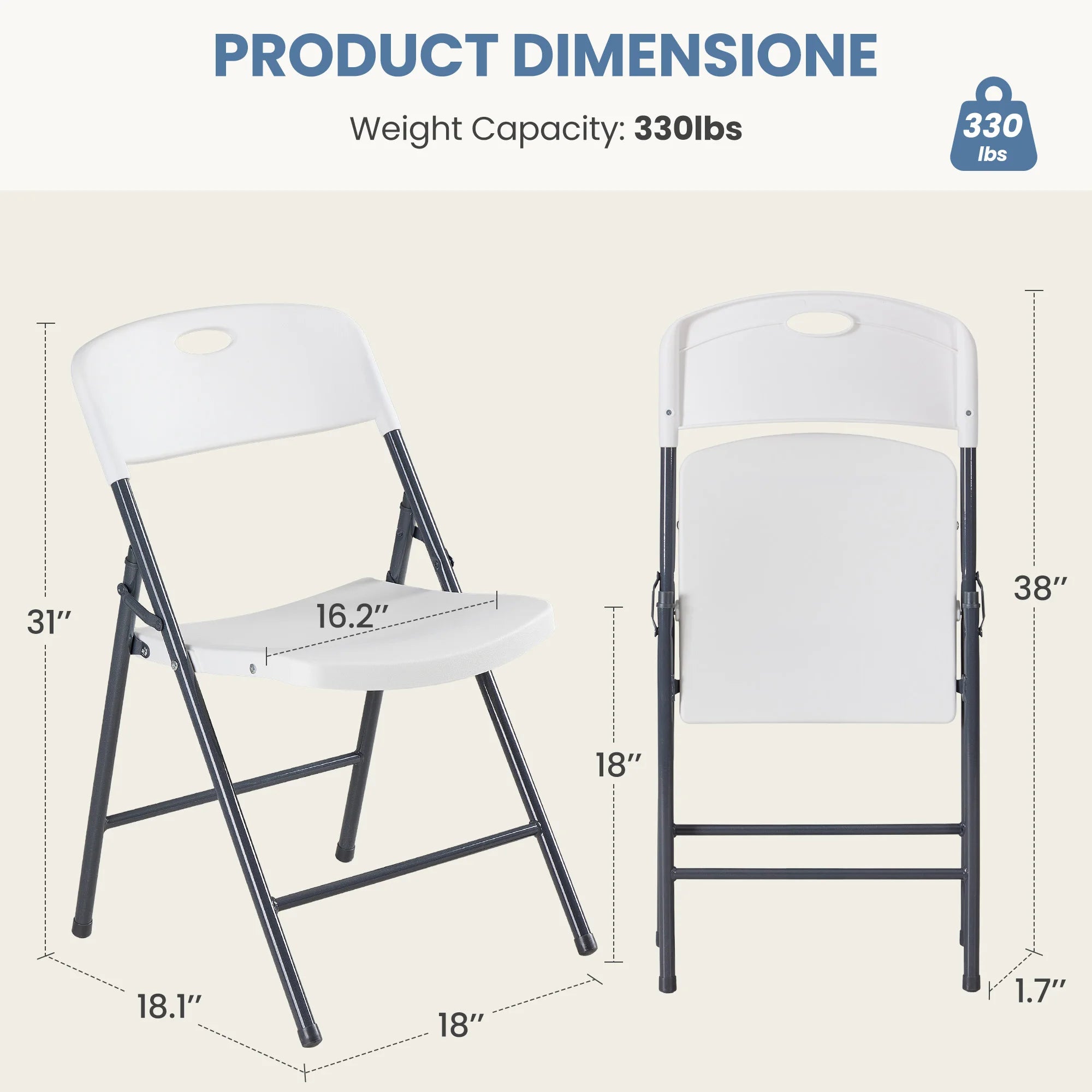 2/4/6 Pack Plastic Stackable Folding Chairs