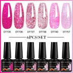 6pc Nail Gel Polish Set