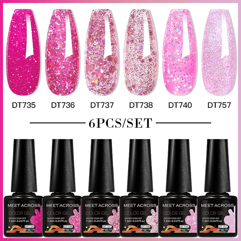 6pc Nail Gel Polish Set