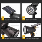 9 LED Solar Outdoor Waterproof Spotlights