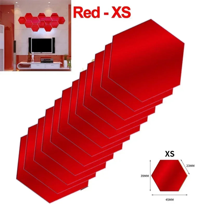 Hexagon Acrylic Mirror Wall Sticker