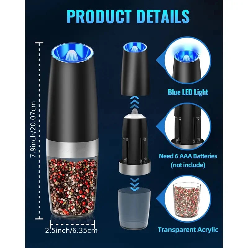 Electric Salt And Pepper Mill, Battery Powered