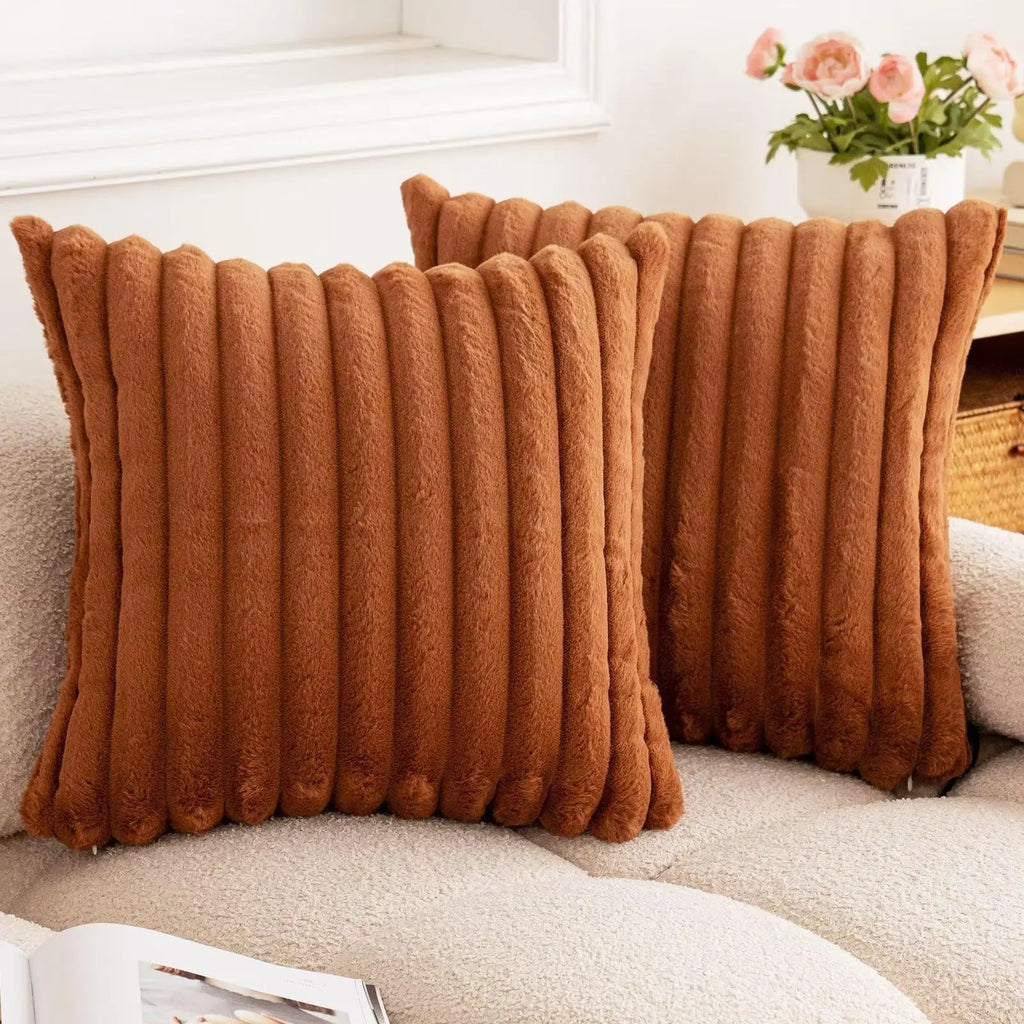 Faux Rabbit Fur Pillow Cover