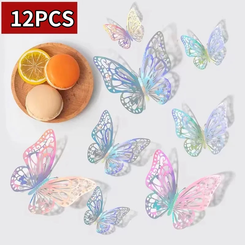 12/48Pcs 3D Butterfly  Wall Sticker