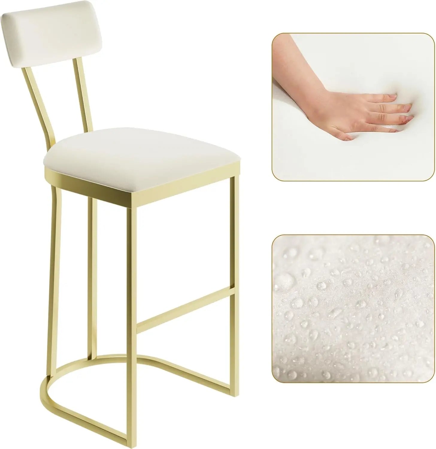 2Pcs Counter Height Bar Stools Set