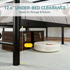 HOOMIC Metal Bed Frame With Iron Headboard/Footboard,