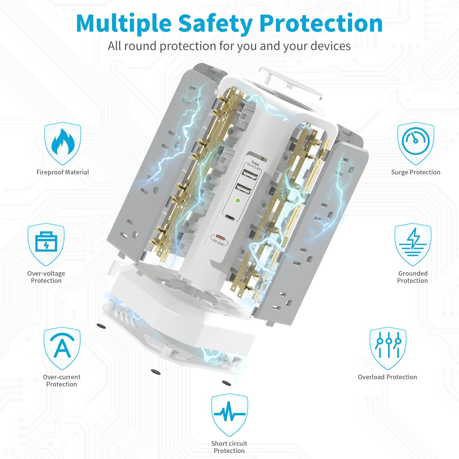 Extension Tower,  plug-in / fast charging,